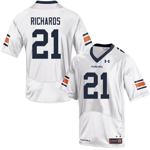 Men #21 Mark-Antony Richards Auburn Tigers College Football Jerseys Sale-White